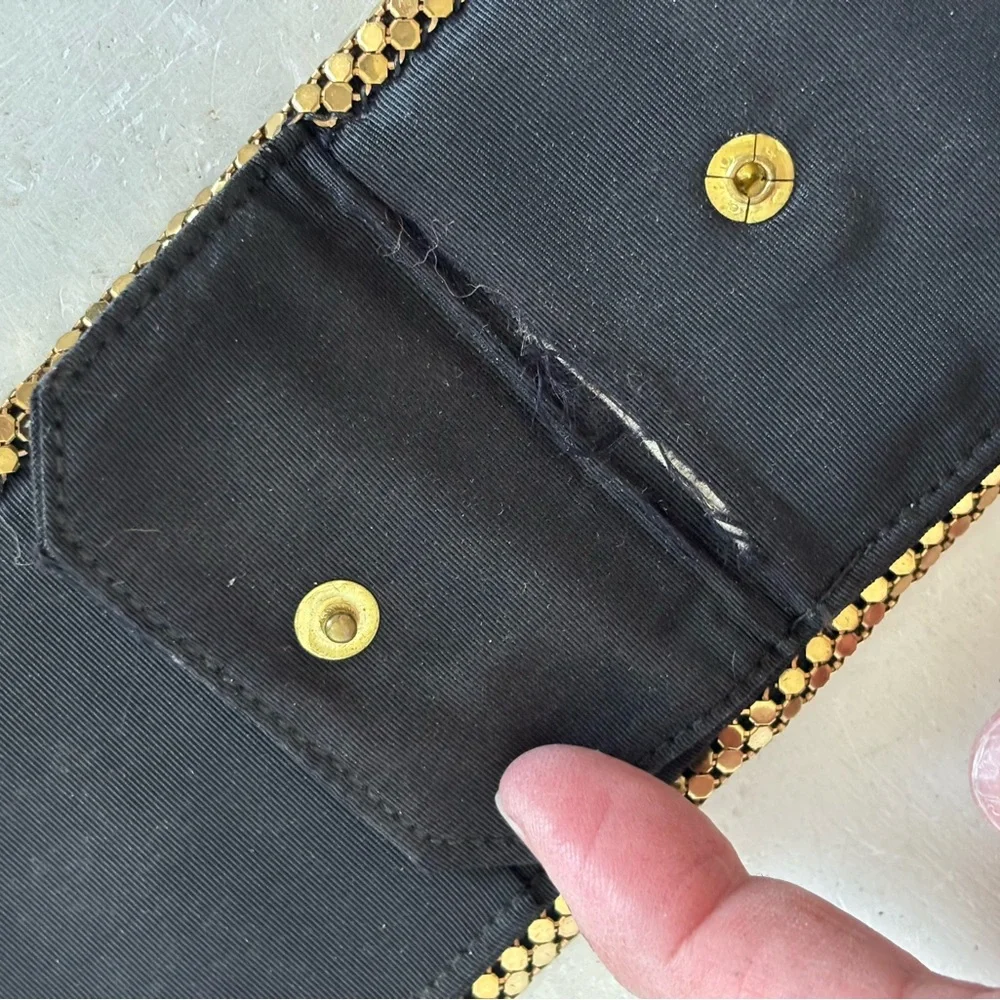 Vintage Brilliant Gold Whiting & Davis Mesh Billfold Wallet